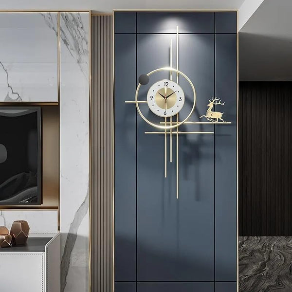 Zeby Crafts ElkForge Timepiece | Large Metal Wall Clock | Decorative Metal Silent Non Ticking Wall Clock | Wall Clock for Living Room