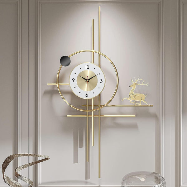 Zeby Crafts ElkForge Timepiece | Large Metal Wall Clock | Decorative Metal Silent Non Ticking Wall Clock | Wall Clock for Living Room