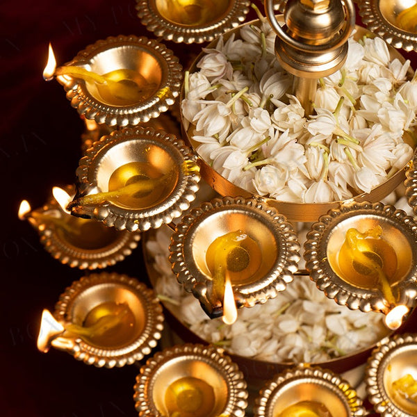 Exquisite  Dual Layer Diya Urli Stand