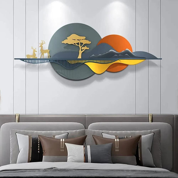 Zeby Crafts 3D Metal Wall Art Abstract Figures Wall Sculpture for Home Decor, Living room & Bedroom (Multicolour)