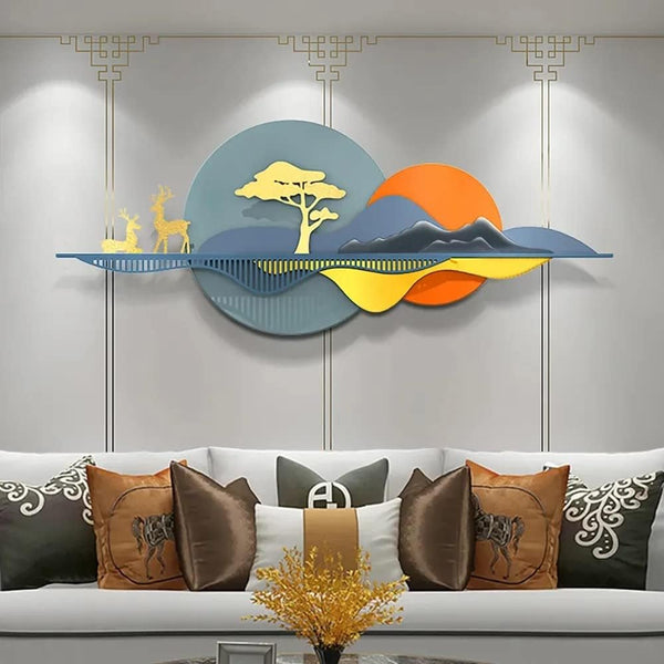 Zeby Crafts 3D Metal Wall Art Abstract Figures Wall Sculpture for Home Decor, Living room & Bedroom (Multicolour)