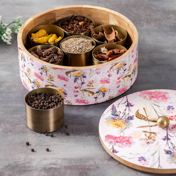 Voguish Masala Box 7 Jars- Multicolor