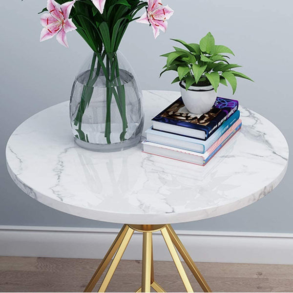 Diamond Shaped Side Table With Marble Top