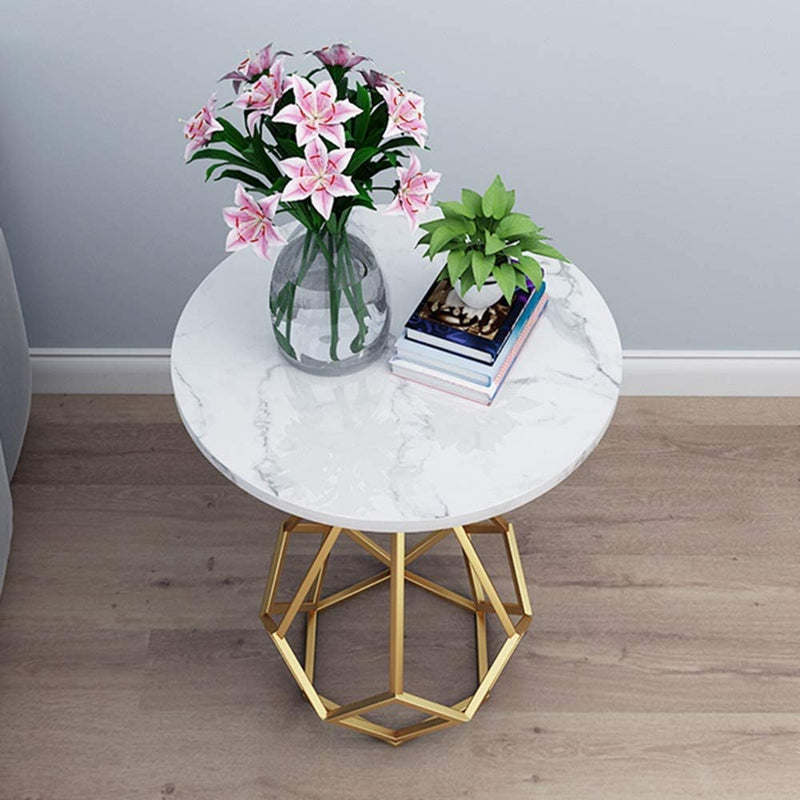 Diamond Shaped Side Table With Marble Top