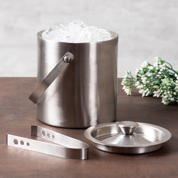 Stainless Steel Ice Bucket with Tong
