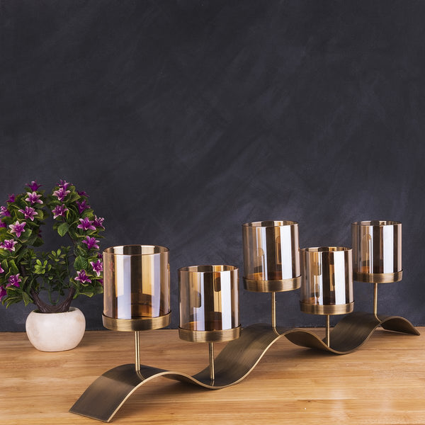The Wave Inspired five piece Decorative Candle Stand