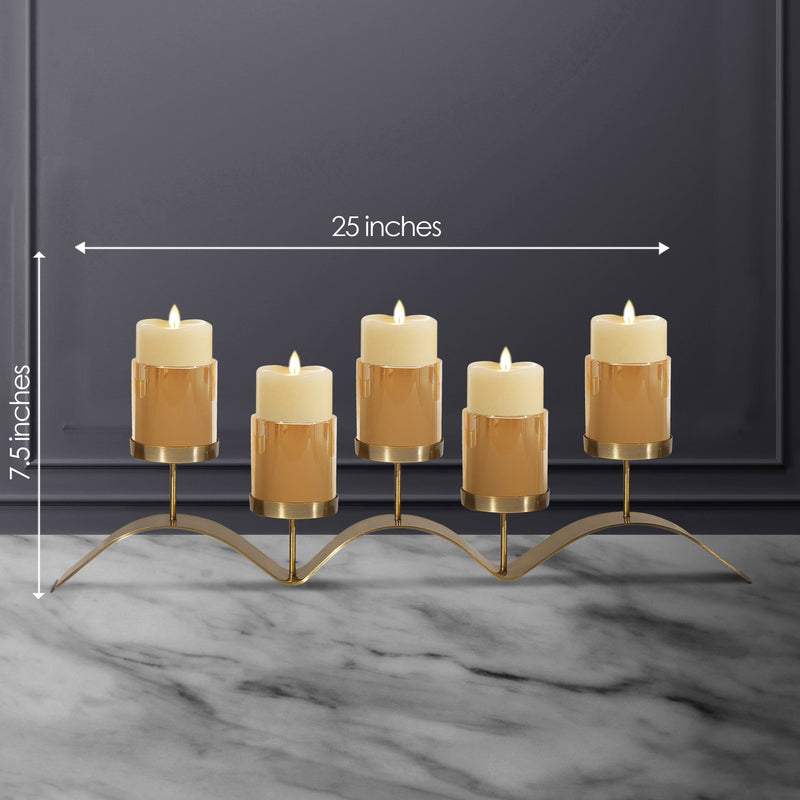 The Wave Inspired five piece Decorative Candle Stand