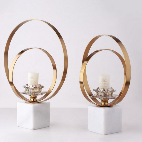 Wrangler Gold Rim Candle Stand - Pair