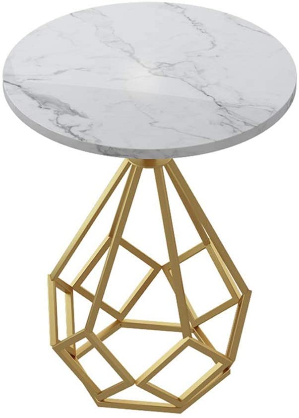 Diamond Shaped Side Table With Marble Top