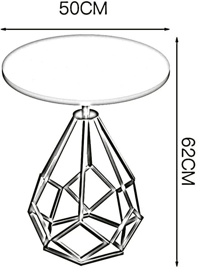Diamond Shaped Side Table With Marble Top