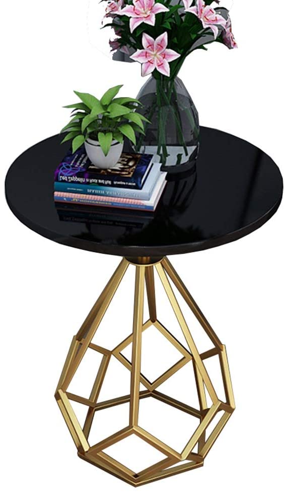 Diamond Shaped Side Table With Marble Top
