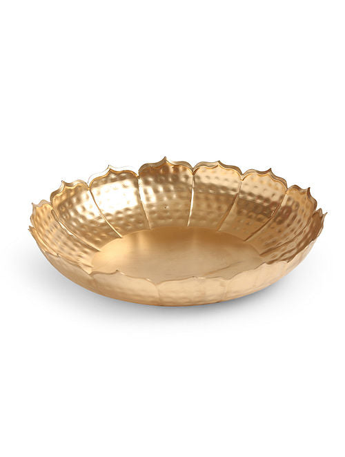 Matte Gold Flower Shape Urli
