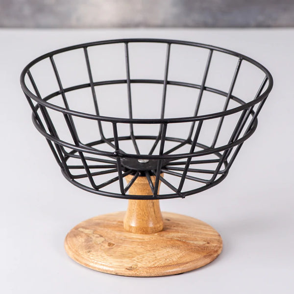 Voguish Basket with Wooden Stand