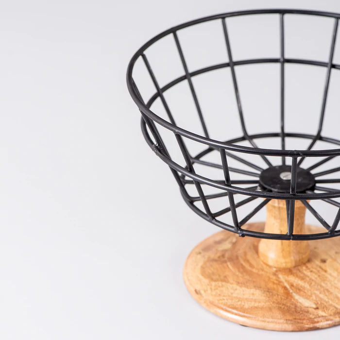 Voguish Basket with Wooden Stand