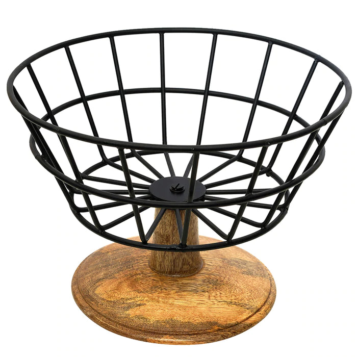 Voguish Basket with Wooden Stand