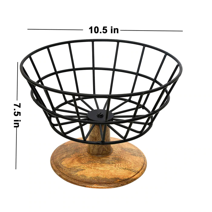 Voguish Basket with Wooden Stand