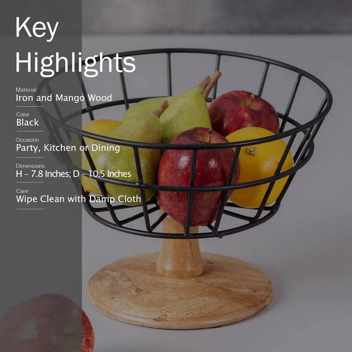 Voguish Basket with Wooden Stand