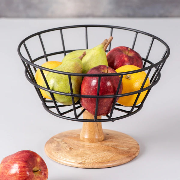 Voguish Basket with Wooden Stand