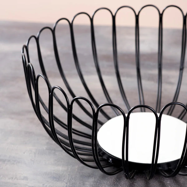 Attractive Black Flower Fruit Basket