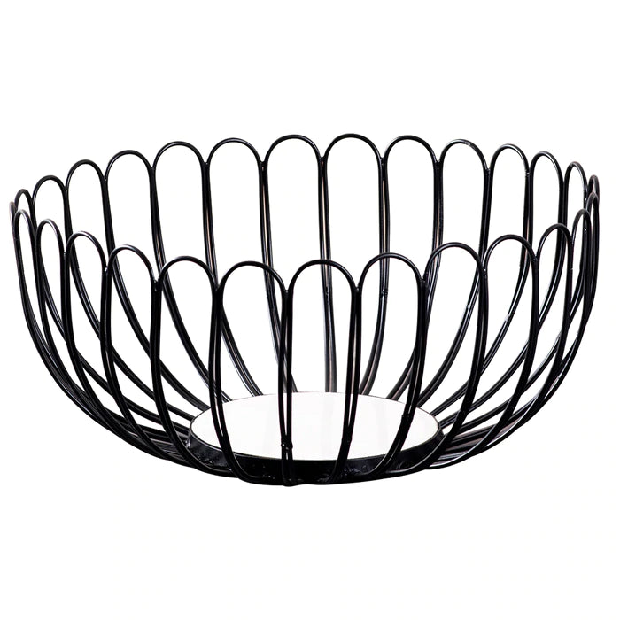Attractive Black Flower Fruit Basket