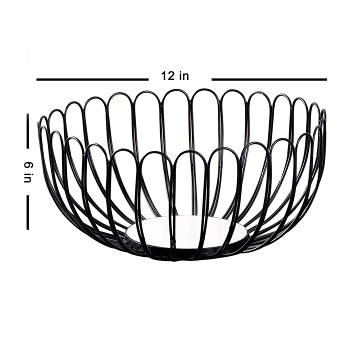 Attractive Black Flower Fruit Basket