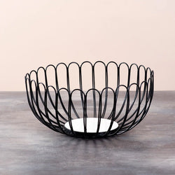 Attractive Black Flower Fruit Basket