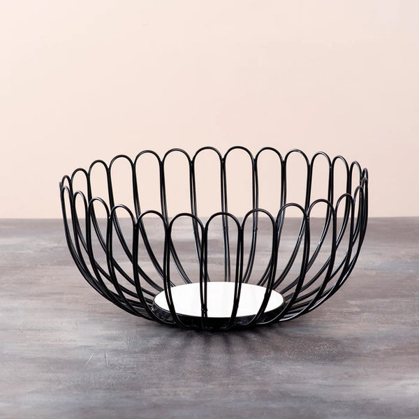 Attractive Black Flower Fruit Basket