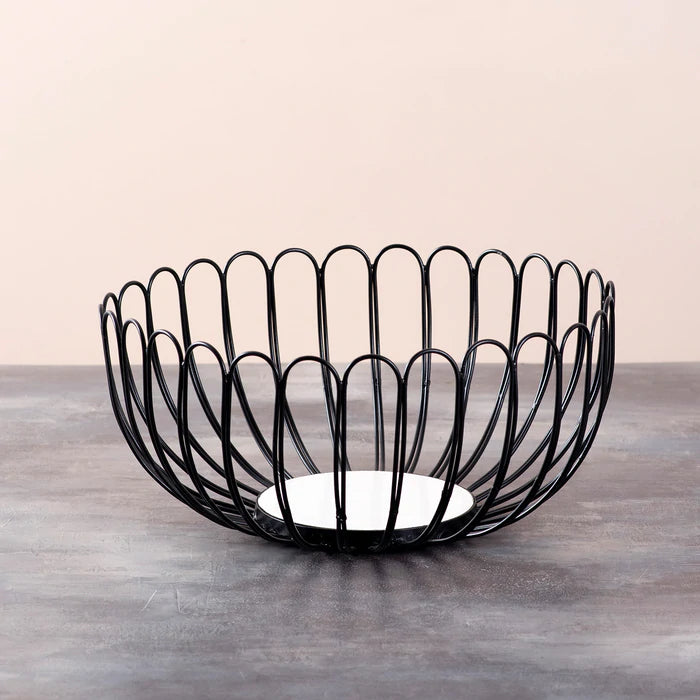 Attractive Black Flower Fruit Basket