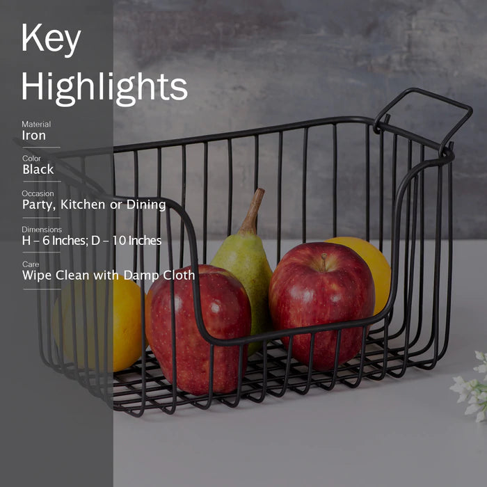 Classic Black Fruit Basket