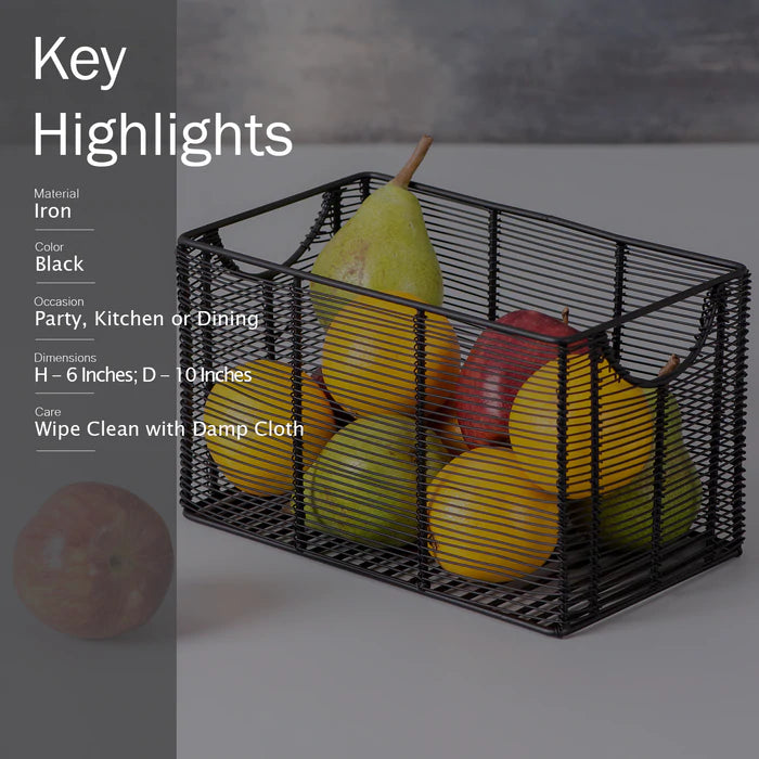 Classic Wired Rectangular Basket