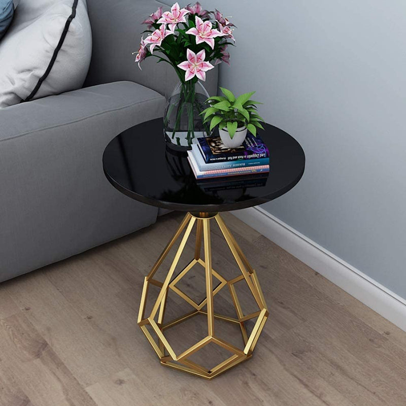 Diamond Shaped Side Table With Marble Top