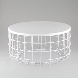 OVAL SIDE TABLE (OFF-WHITE )