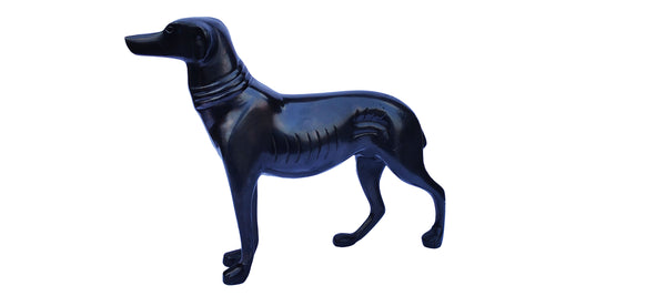 Whippet Dog Sculpture (Matte Black)
