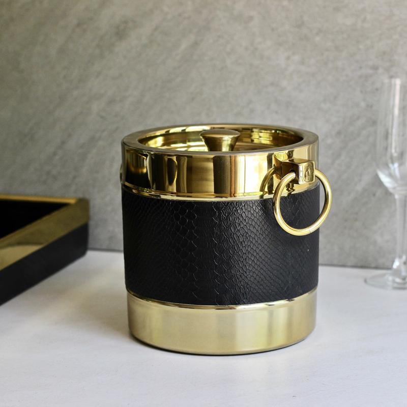 Ice Bucket With Gold Trimming