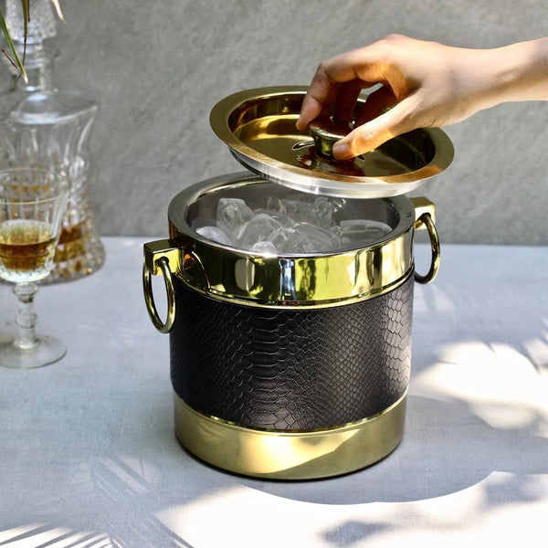 Ice Bucket With Gold Trimming