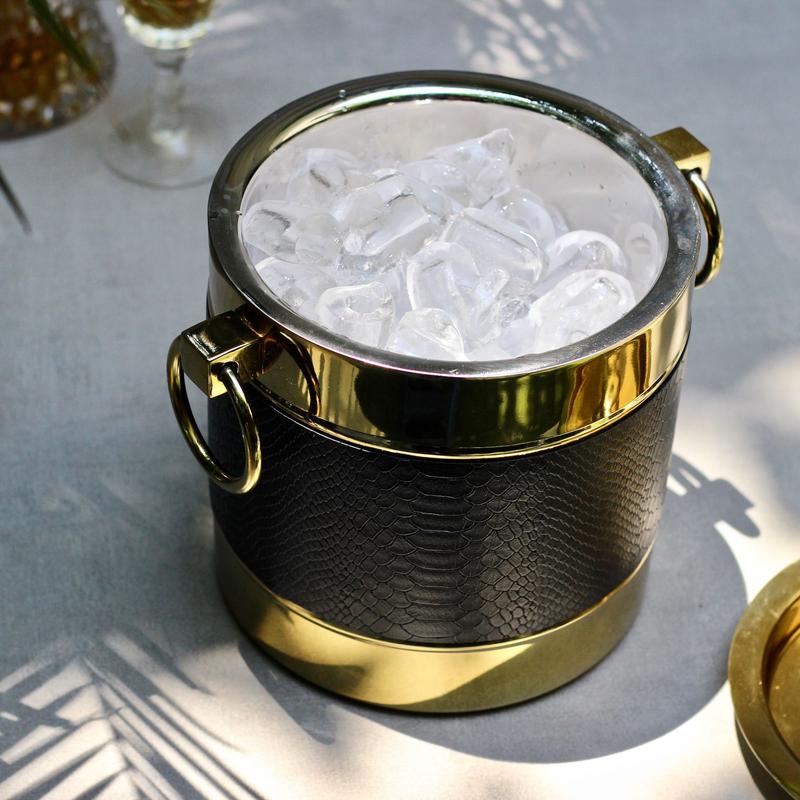 Ice Bucket With Gold Trimming