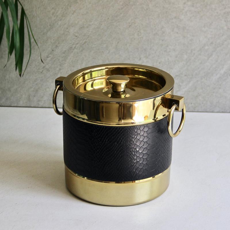 Ice Bucket With Gold Trimming