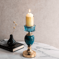 Victorian Hour Glass Shaped Ceramic candle stand