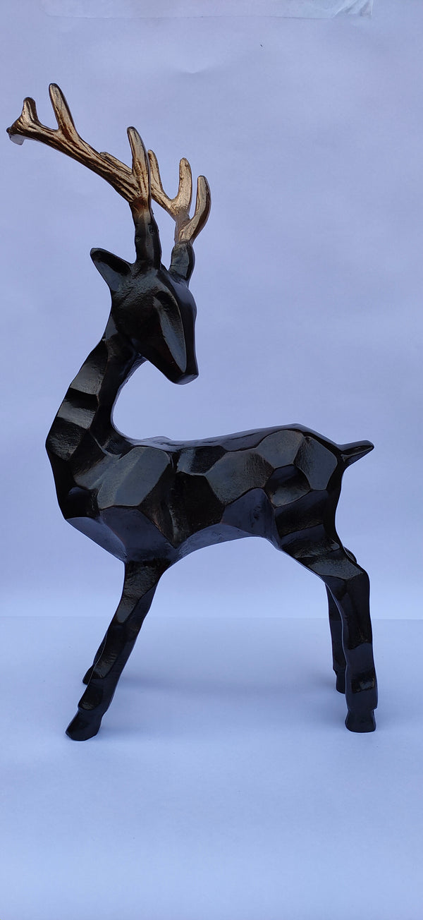 Black and Gold Deer Sculpture