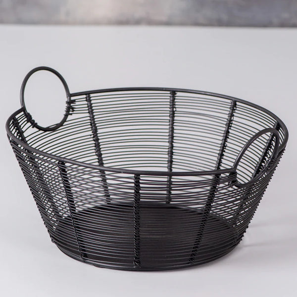 Round Handle Basket Black