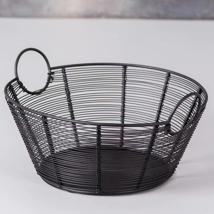 Round Handle Basket Black