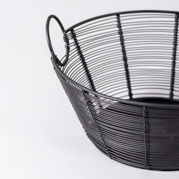 Round Handle Basket Black