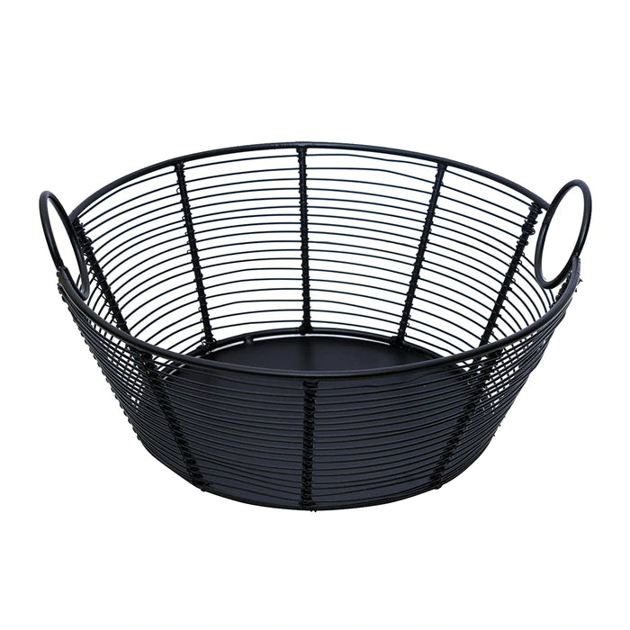 Round Handle Basket Black