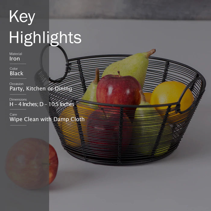 Round Handle Basket Black