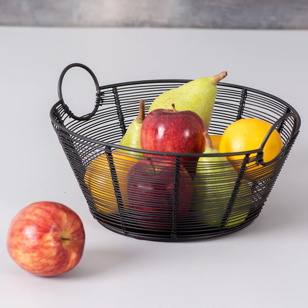 Round Handle Basket Black