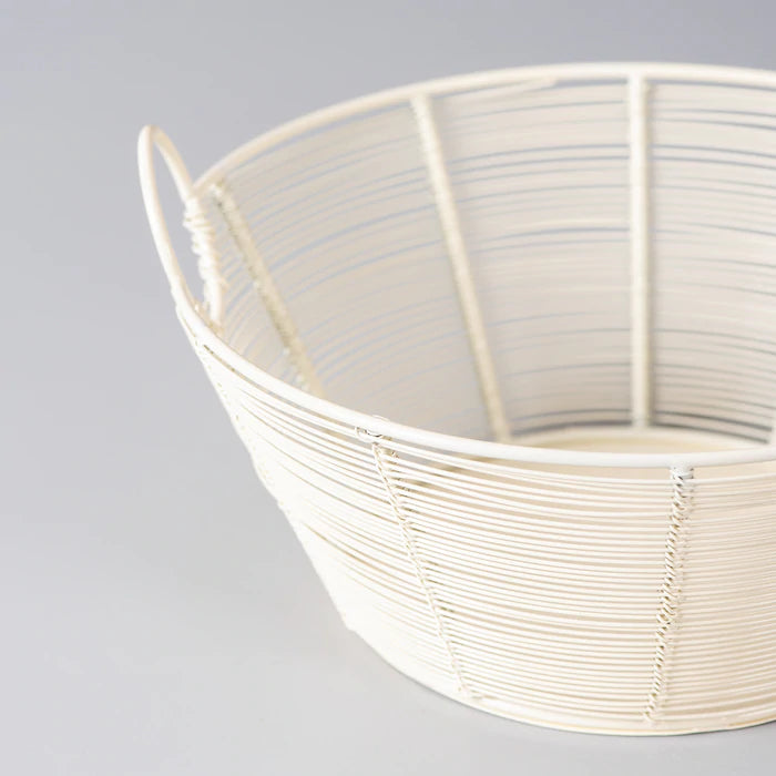 Round Handle Basket White