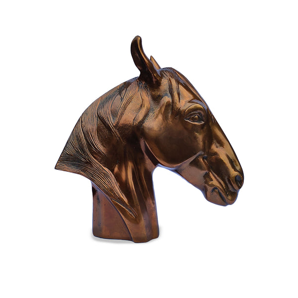Aluminum Horse Head Sculpture (Copper Antique)