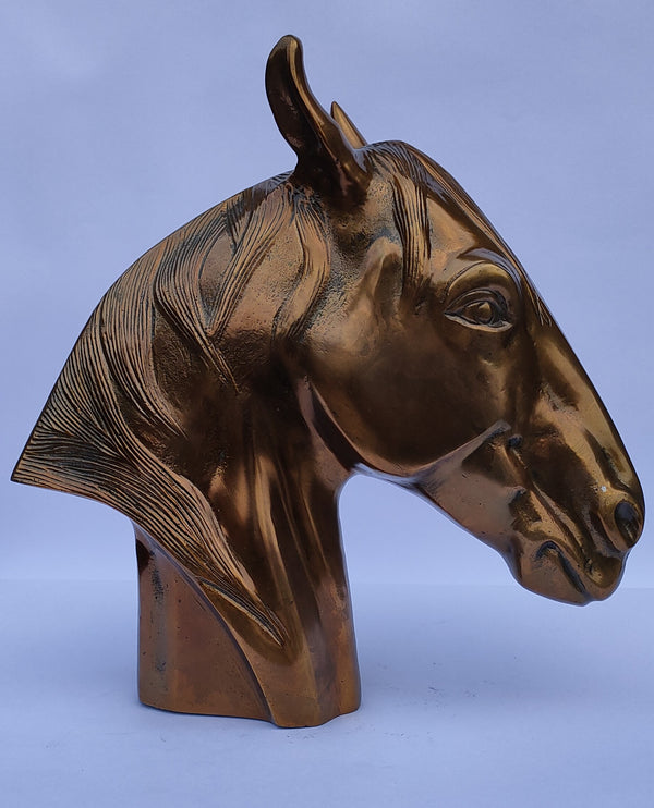 Aluminum Horse Head Sculpture (Copper Antique)