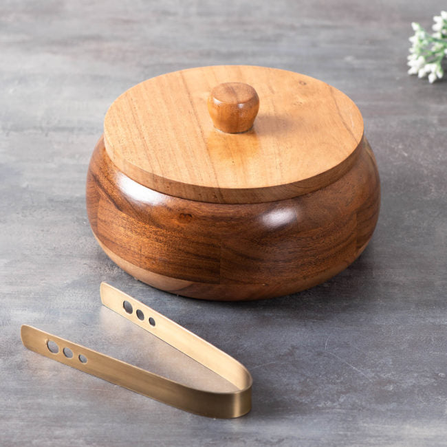 Modish Roti Box With Wooden Lid