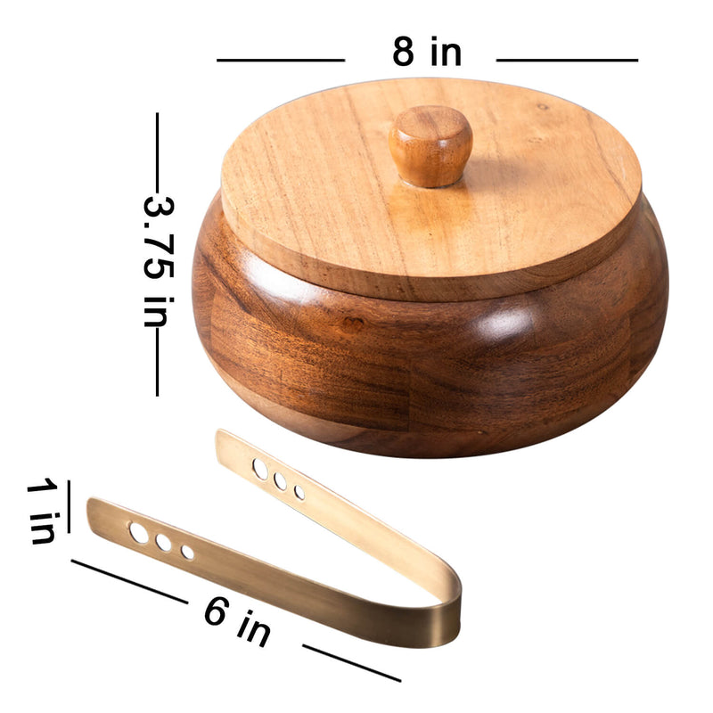Modish Roti Box With Wooden Lid